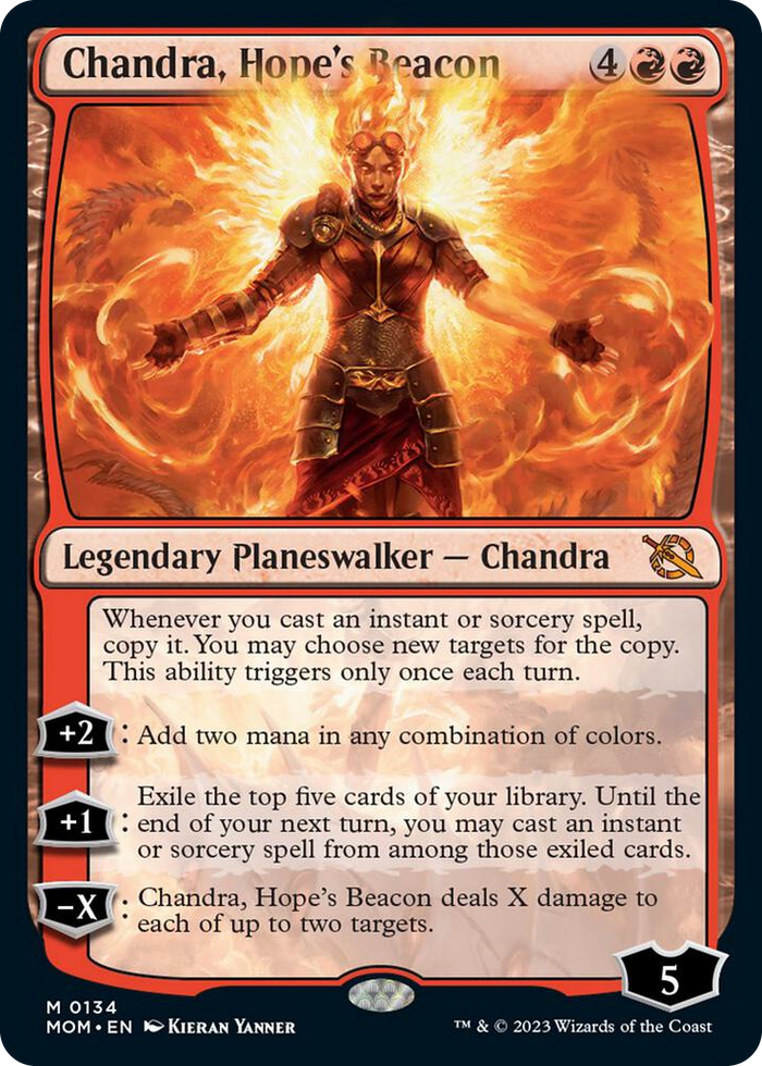 Chandra, Hope's Beacon #134 M - March of the Machine Pokemon card