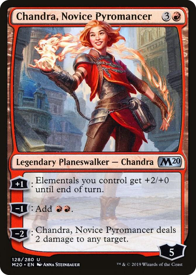0128 Chandra, Novice Pyromancer U Core Set 2020