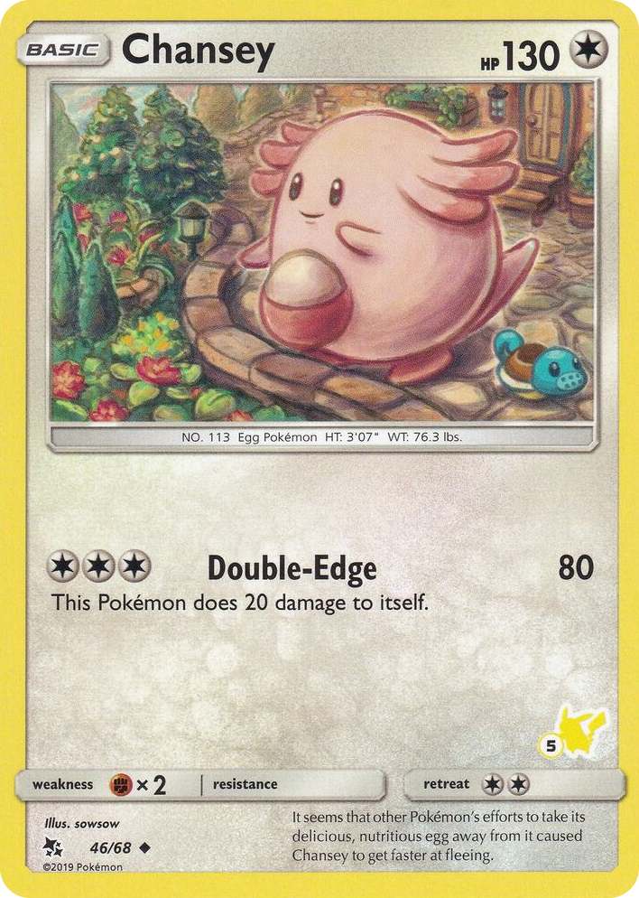 0046 Chansey - 46/68 (#5 Pikachu Stamped) Promo Battle Academy