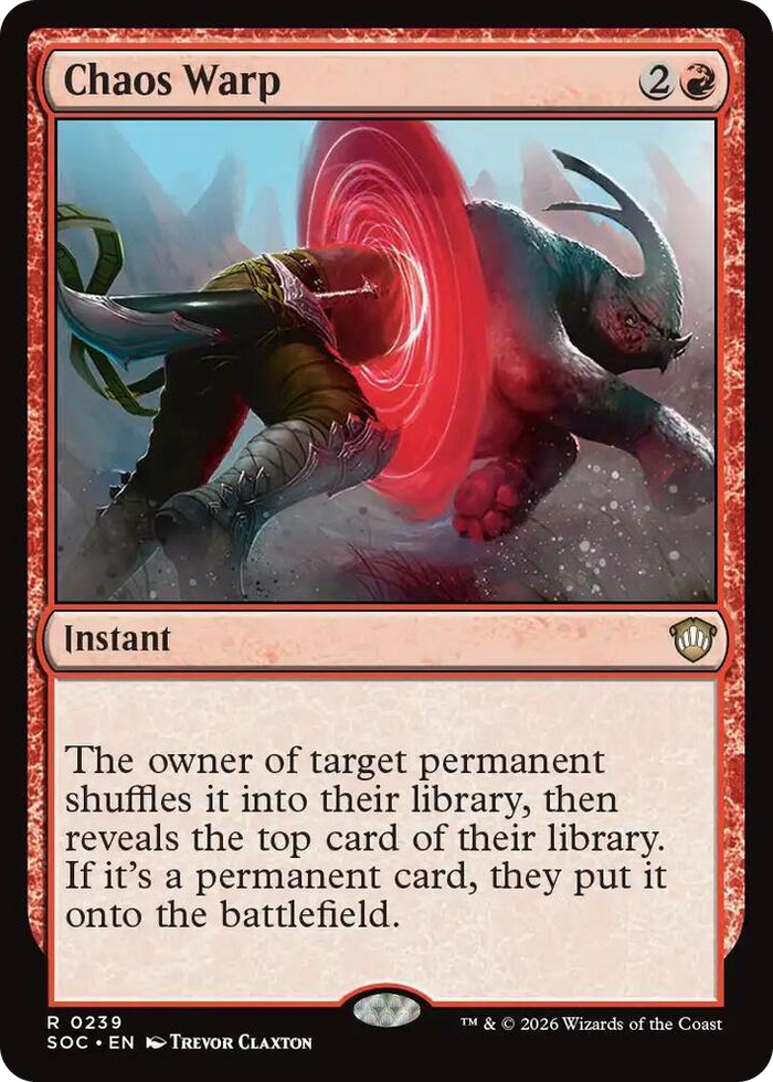 Chaos Warp #239 R - Commander: Secrets of Strixhaven Pokemon card