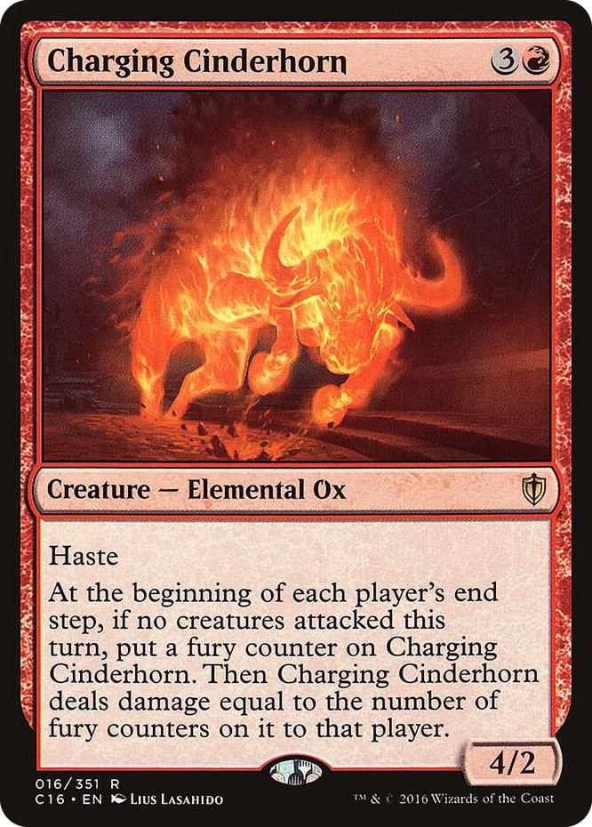Charging Cinderhorn #16 R - Commander 2016 Pokemon card