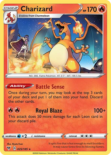 0025 Charizard - 25/185 (Cracked Ice Holo) Holo Rare Deck Exclusives