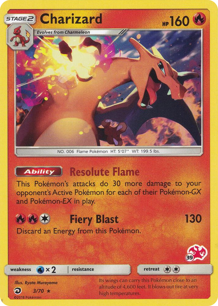 0003 Charizard - 3/70 (#39 Charizard Stamped) Promo Battle Academy