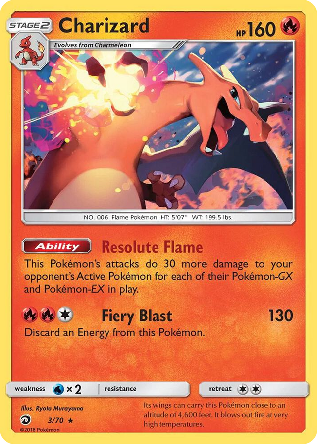 0003 Charizard - 3/70 (Let's Play, Eevee!) Rare Deck Exclusives