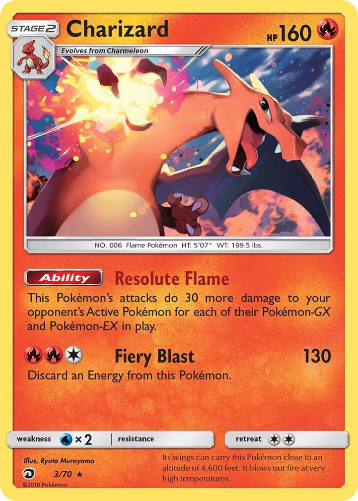 0003 Charizard - 3/70 (Let's Play, Eevee!) Rare Deck Exclusives