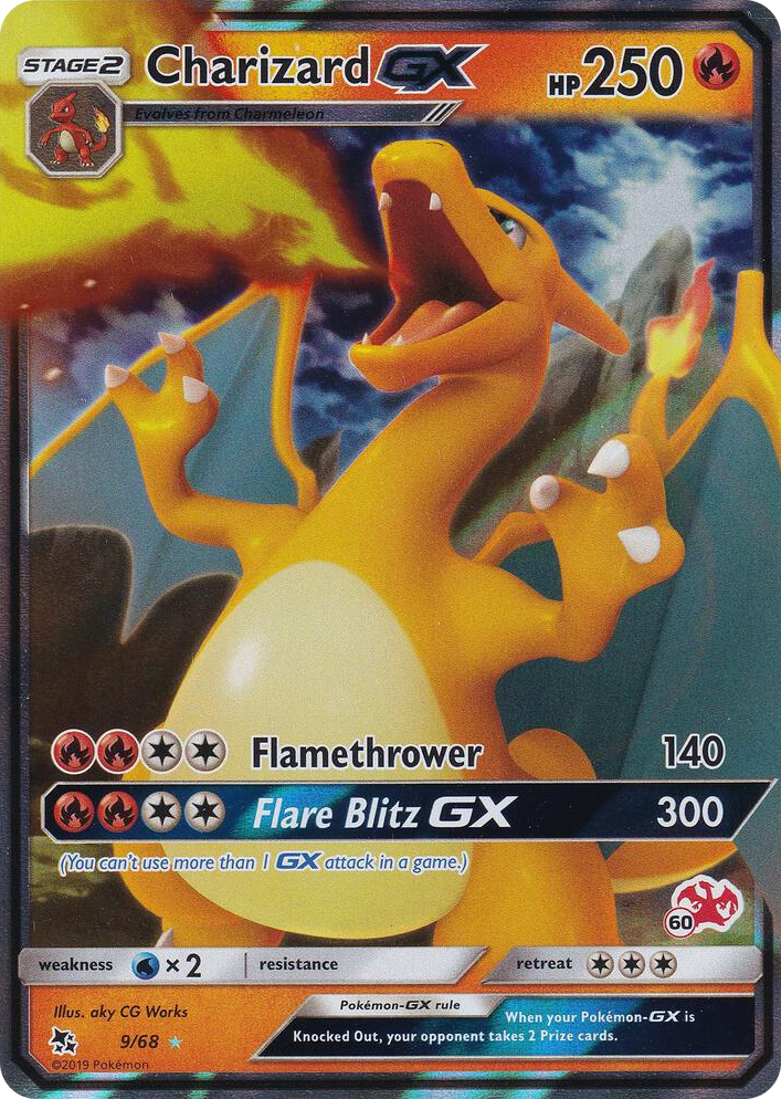 0009 Charizard GX - 9/68 (#60 Charizard Stamped) Promo Battle Academy