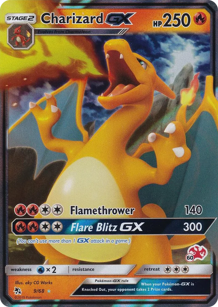 0009 Charizard GX - 9/68 (#60 Charizard Stamped) Promo Battle Academy
