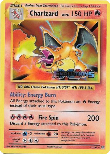 0011 Charizard (XY Evolutions Prerelease) Promo XY Promos