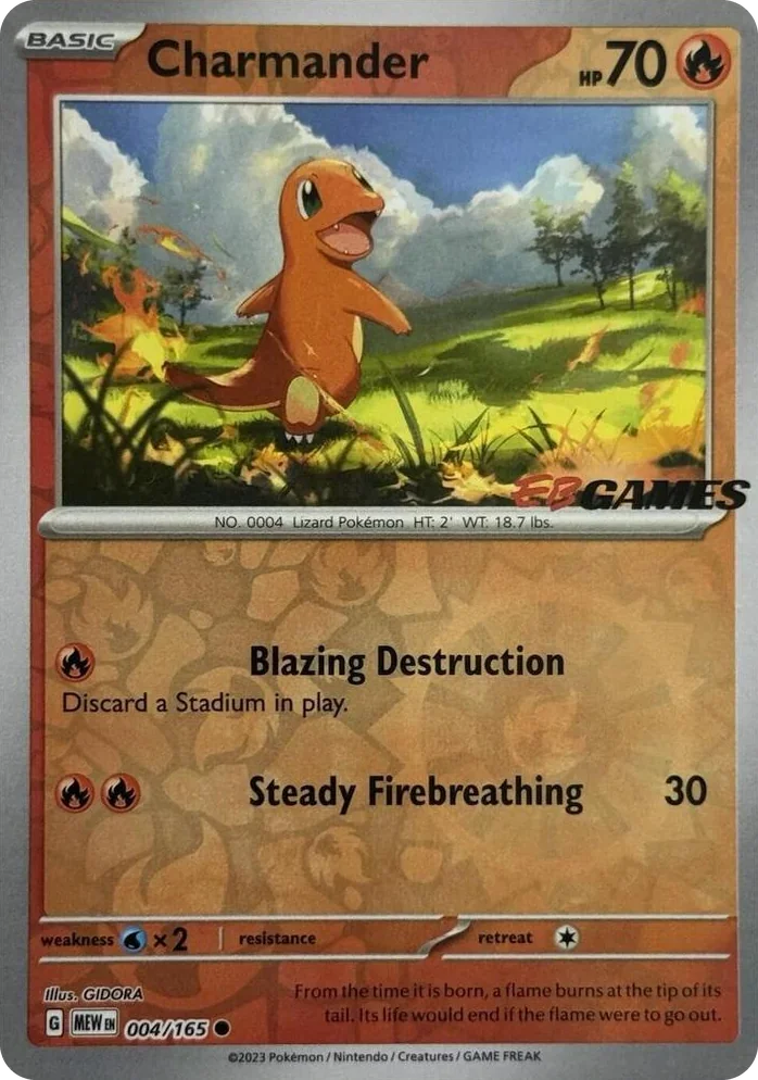 0004 Charmander - 004/165 (EBGames Exclusive) Promo Miscellaneous Cards & Products