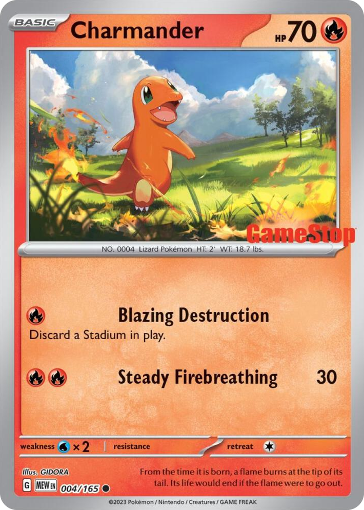 0004 Charmander - 004/165 (GameStop Exclusive) Promo Miscellaneous Cards & Products