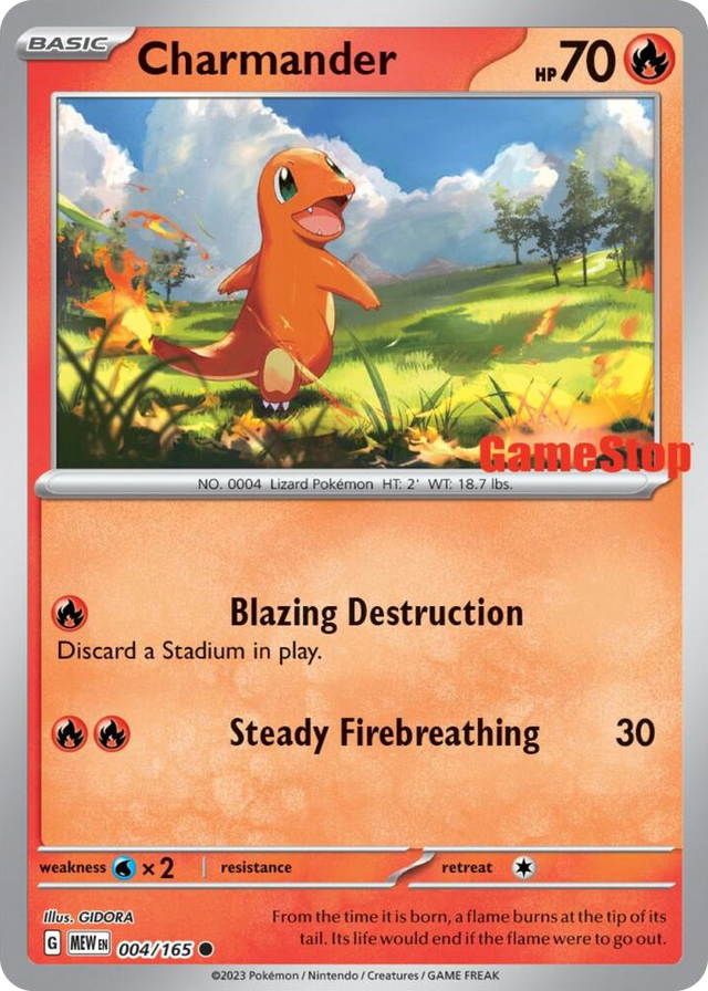 0004 Charmander - 004/165 (GameStop Exclusive) Promo Miscellaneous Cards & Products