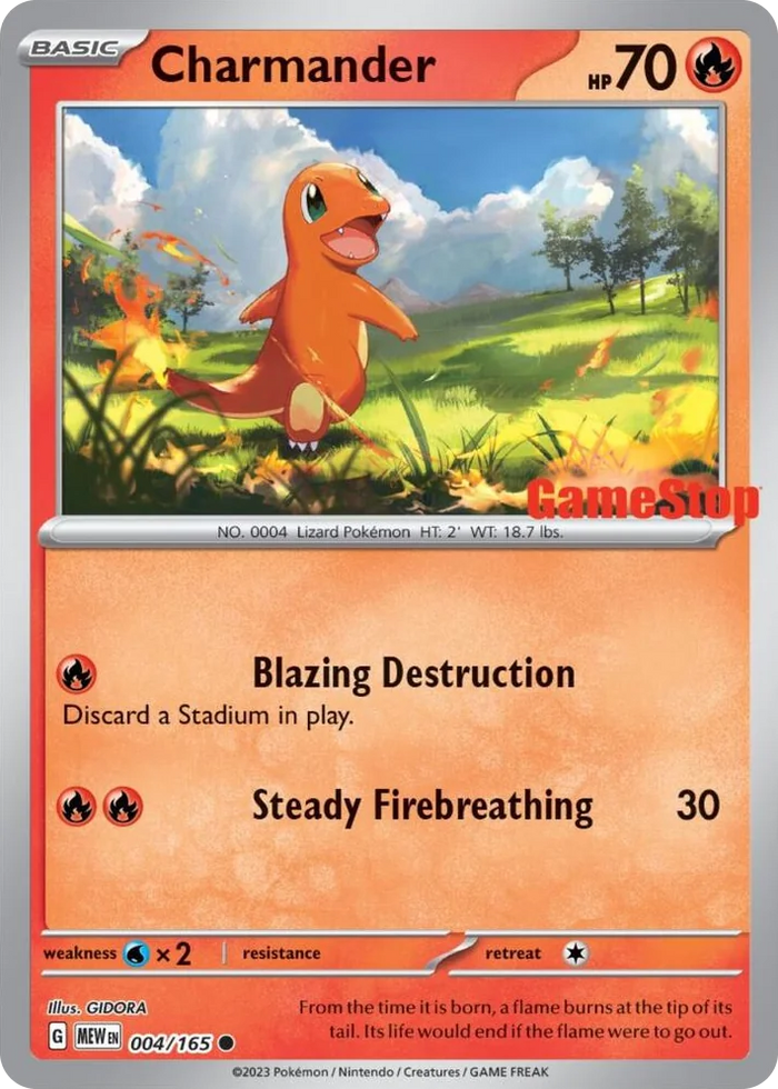 0004 Charmander - 004/165 (GameStop Exclusive) Promo Miscellaneous Cards & Products