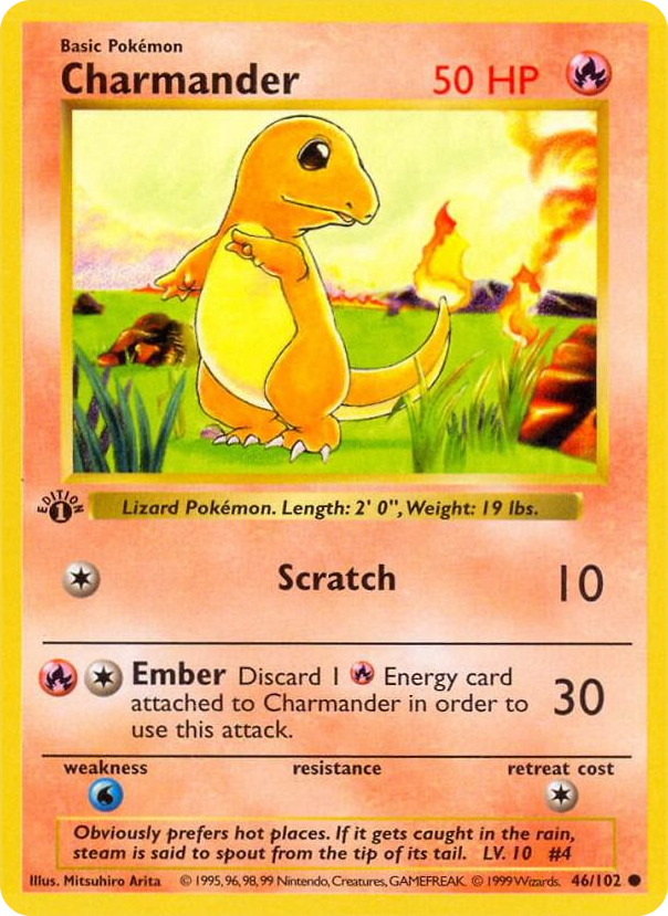 0046 Charmander Common Base Set (Shadowless)