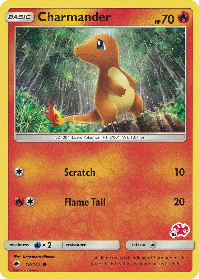 0018 Charmander - 18/147 (#16 Charizard Stamped) Promo Battle Academy
