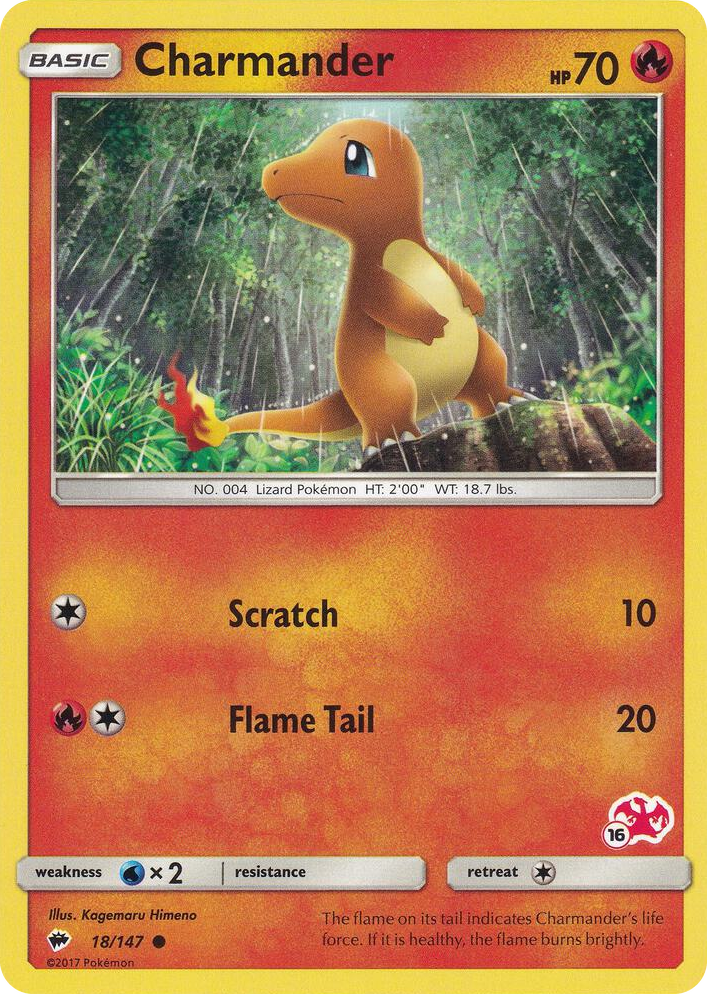 0018 Charmander - 18/147 (#16 Charizard Stamped) Promo Battle Academy