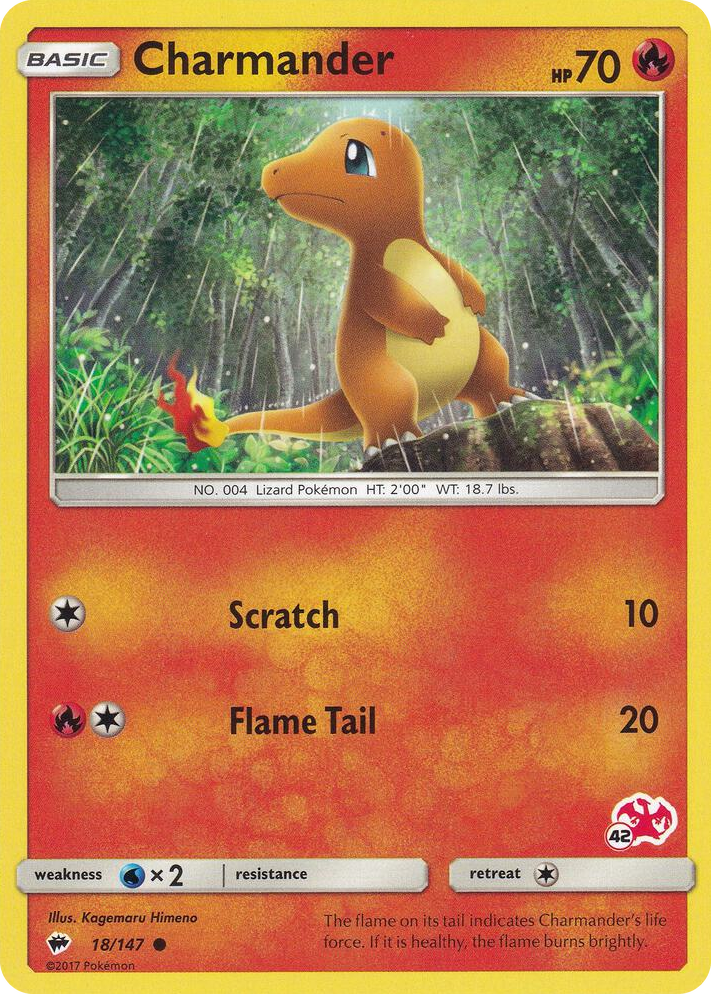 0018 Charmander - 18/147 (#42 Charizard Stamped) Common Battle Academy