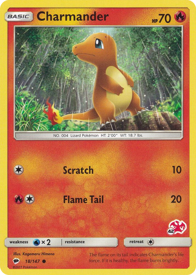 0018 Charmander - 18/147 (#42 Charizard Stamped) Common Battle Academy