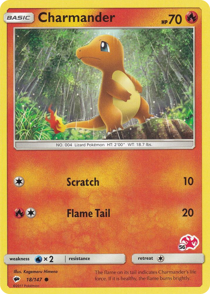 0018 Charmander - 18/147 (#56 Charizard Stamped) Promo Battle Academy