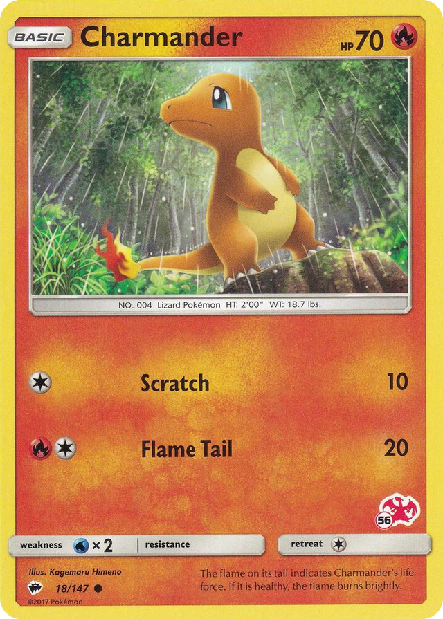 0018 Charmander - 18/147 (#56 Charizard Stamped) Promo Battle Academy