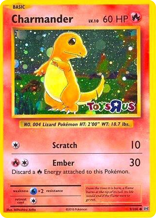 0009 Charmander - 9/108 (Toys R Us Promo) Promo Miscellaneous Cards & Products