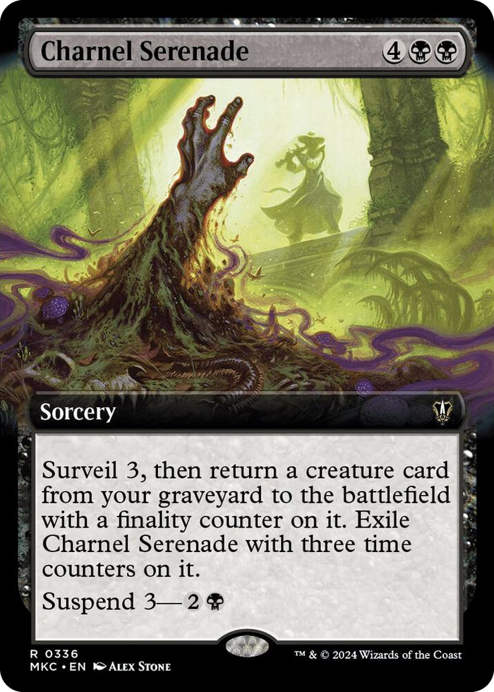 Charnel Serenade (Extended Art) #336 R - Commander: Murders at Karlov Manor Pokemon card