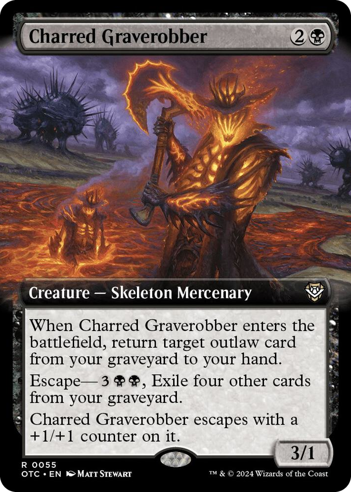 0055 Charred Graverobber (Extended Art) R Commander: Outlaws of Thunder Junction
