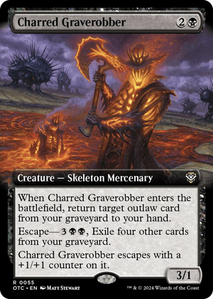 0055 Charred Graverobber (Extended Art) R Commander: Outlaws of Thunder Junction