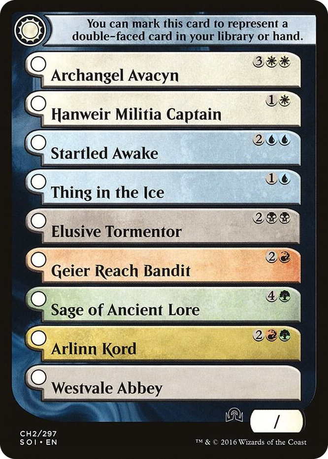 Checklist Card - (CH2) Shadows over Innistrad #CH2 T - Shadows over Innistrad Pokemon card