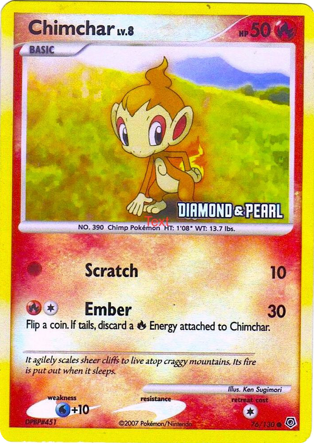 0076 Chimchar - 76/130 [Diamond & Pearl] Promo Burger King Promos