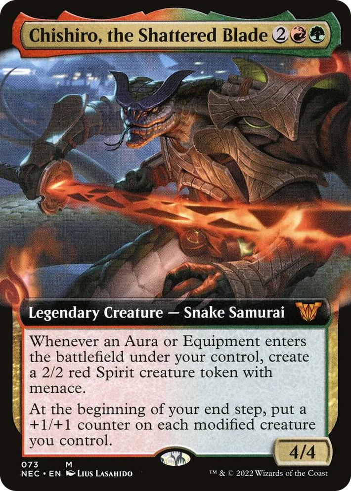 0073 Chishiro, the Shattered Blade (Extended Art) M Commander: Kamigawa: Neon Dynasty