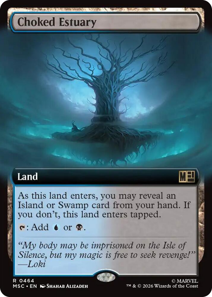 Choked Estuary (Extended Art) #464 R - Commander: Marvel Super Heroes Pokemon card