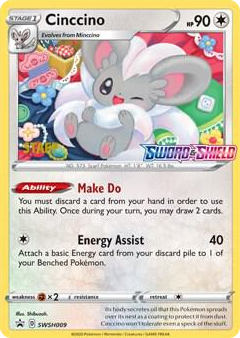0009 Cinccino - SWSH009 (Prerelease) [Staff] Promo Sword & Shield Promo Cards
