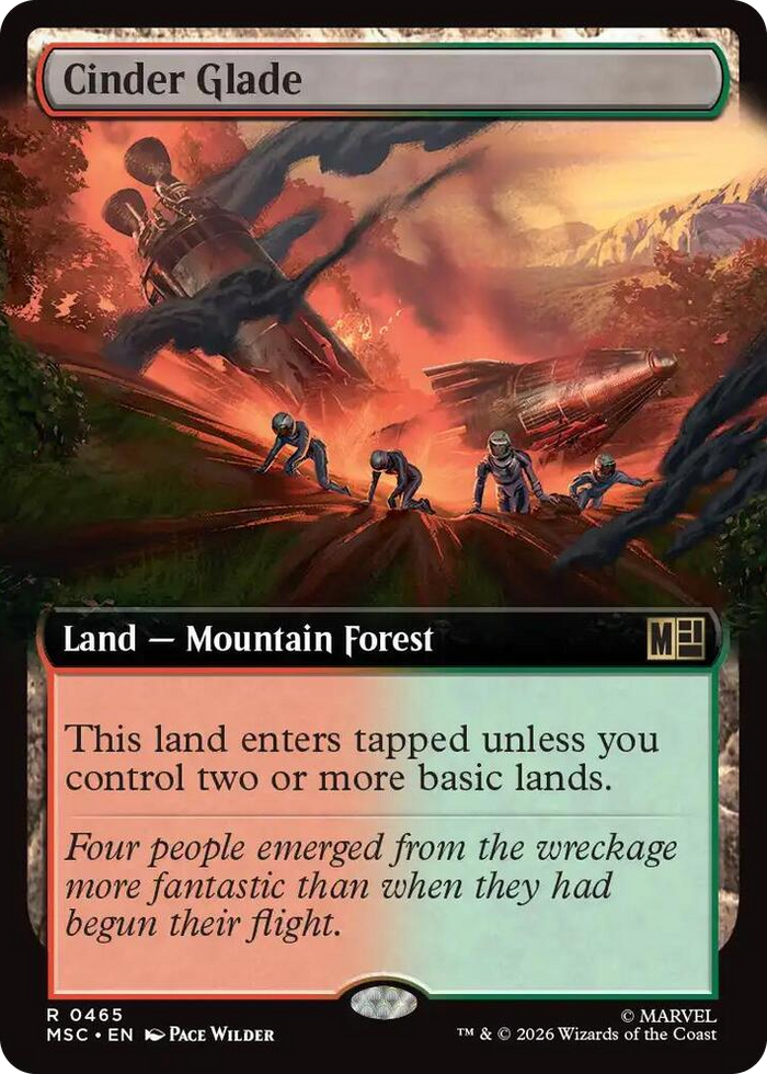 Cinder Glade (Extended Art) #465 R - Commander: Marvel Super Heroes Pokemon card