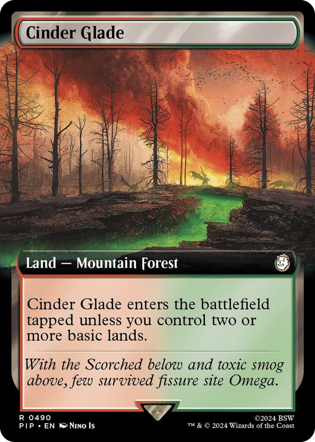 0490 Cinder Glade (Extended Art) R Universes Beyond: Fallout