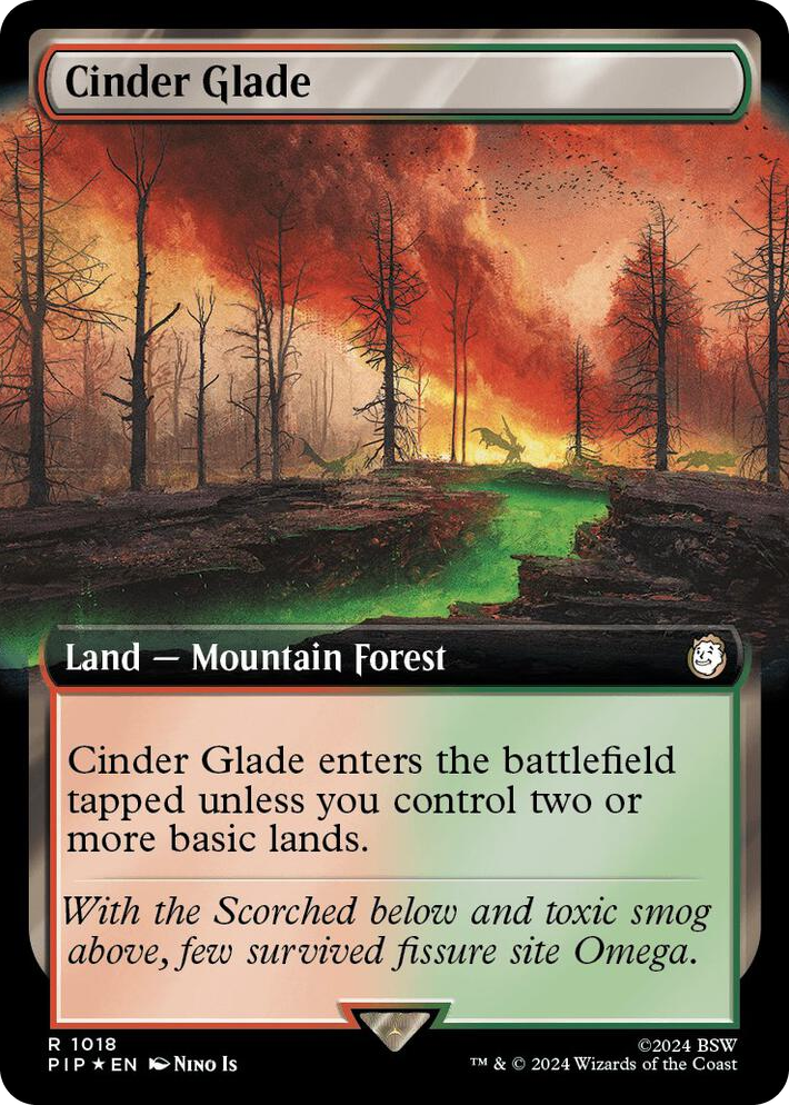 1018 Cinder Glade (Extended Art) (Surge Foil) R Universes Beyond: Fallout