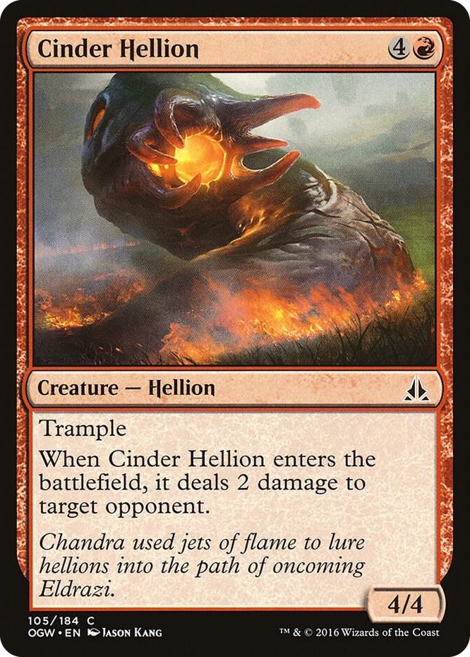 Cinder Hellion #105 C - Oath of the Gatewatch Pokemon card