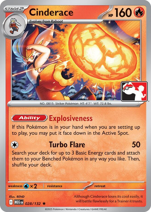 0028 Cinderace Rare Prize Pack Series Cards