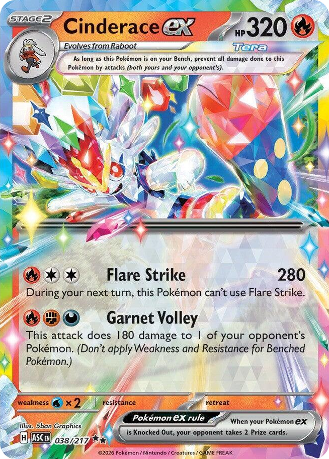 0038 Cinderace ex Double Rare Ascended Heroes