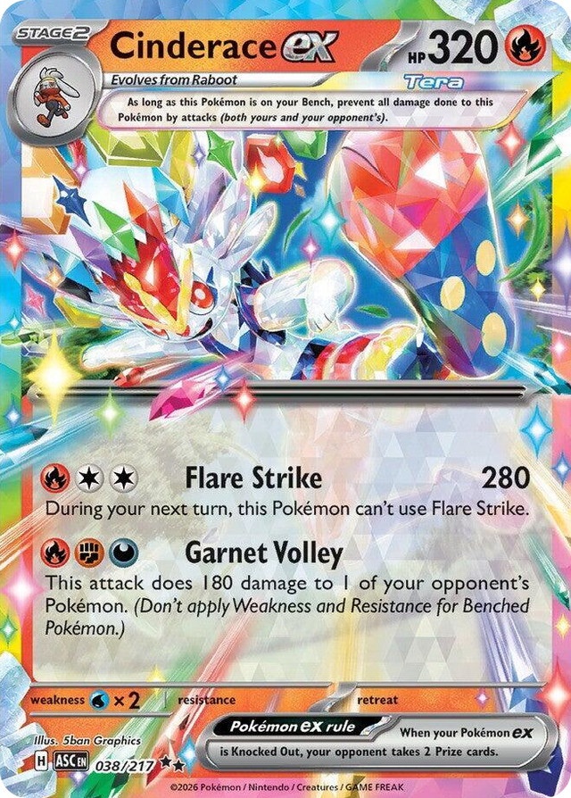 0038 Cinderace ex Double Rare Ascended Heroes