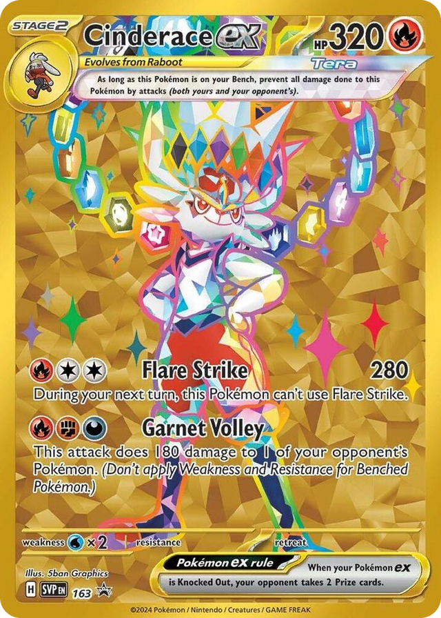0163 Cinderace ex - 163 Promo Scarlet & Violet Promo Cards