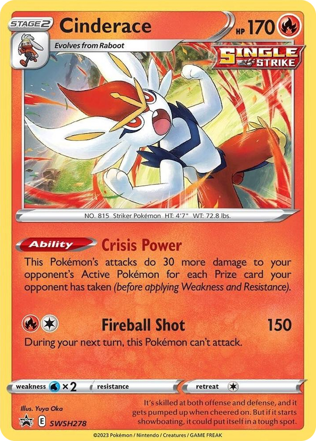 0278 Cinderace - SWSH278 Promo Sword & Shield Promo Cards