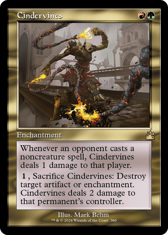 Cindervines (Retro Frame) #360 R - Ravnica Remastered Pokemon card