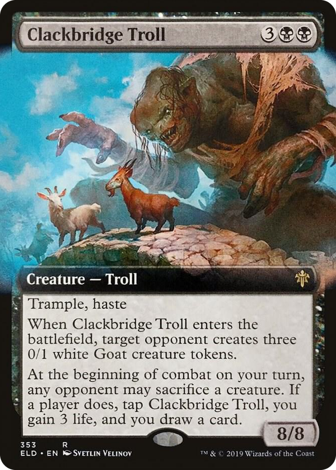 0353 Clackbridge Troll (Extended Art) R Throne of Eldraine