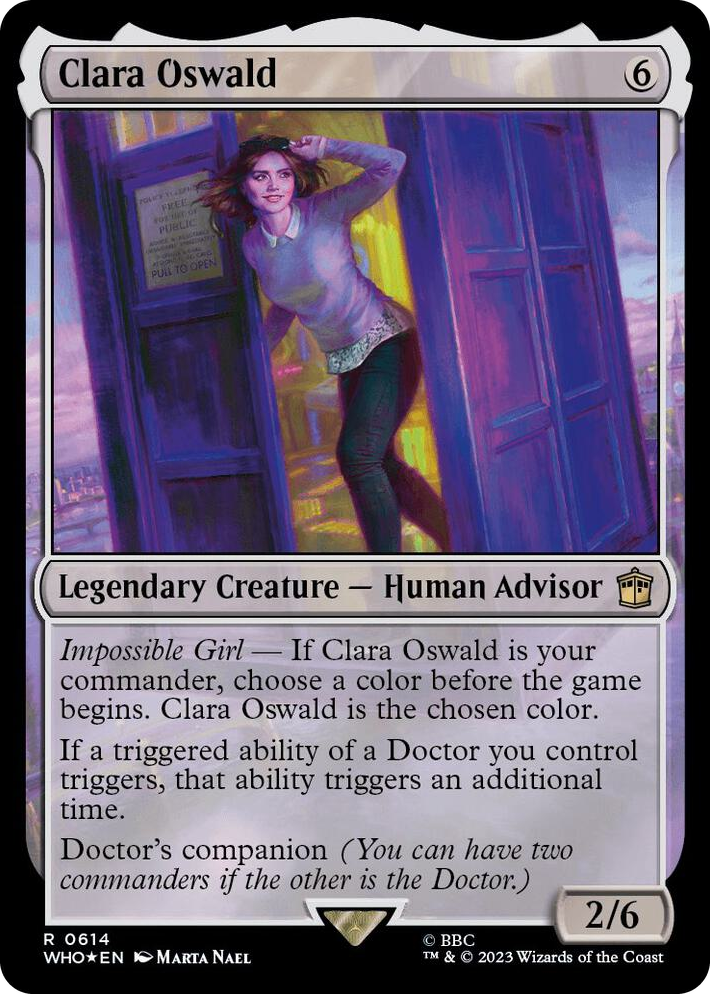 0614 Clara Oswald (Surge Foil) R Universes Beyond: Doctor Who