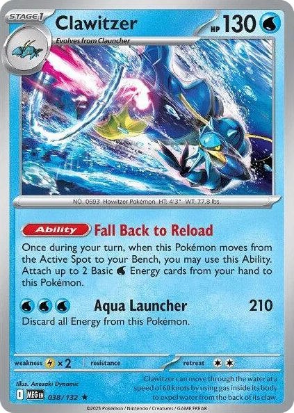 0038 Clawitzer Rare Mega Evolution