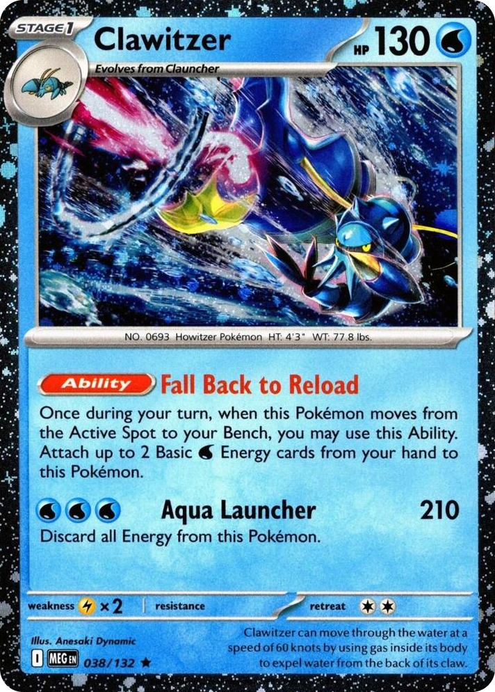 0038 Clawitzer (Cosmos Holo) Rare Miscellaneous Cards & Products