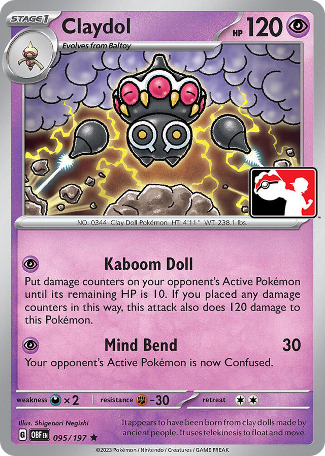 0095 Claydol Rare Prize Pack Series Cards
