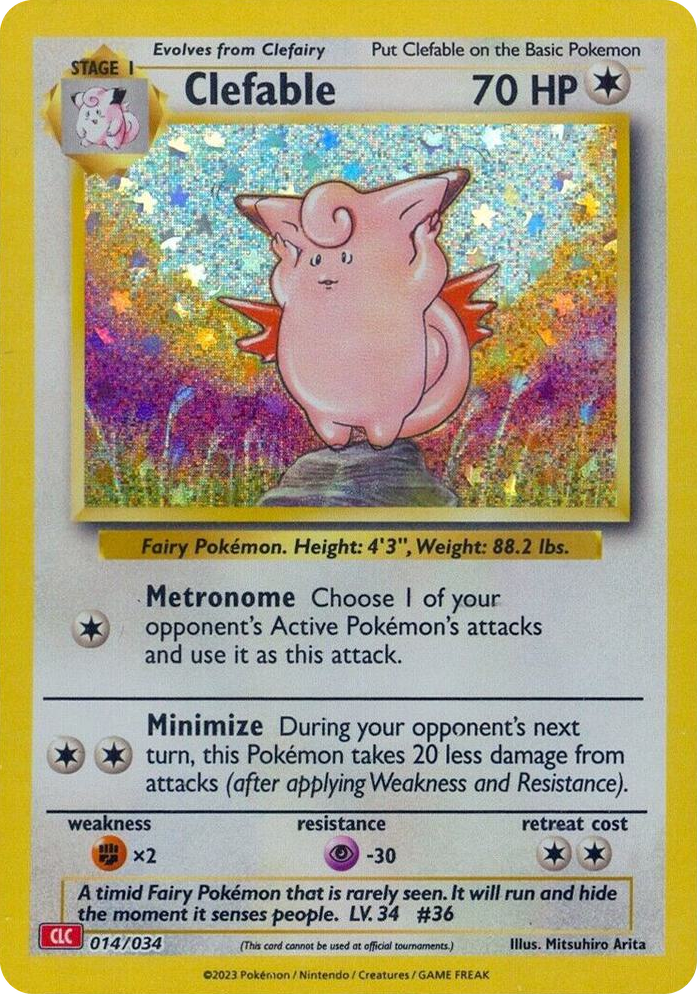 0014 Clefable Classic Collection Trading Card Game Classic