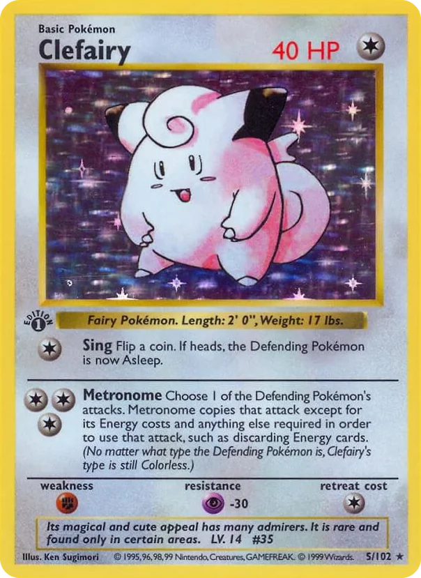 0005 Clefairy Holo Rare Base Set (Shadowless)