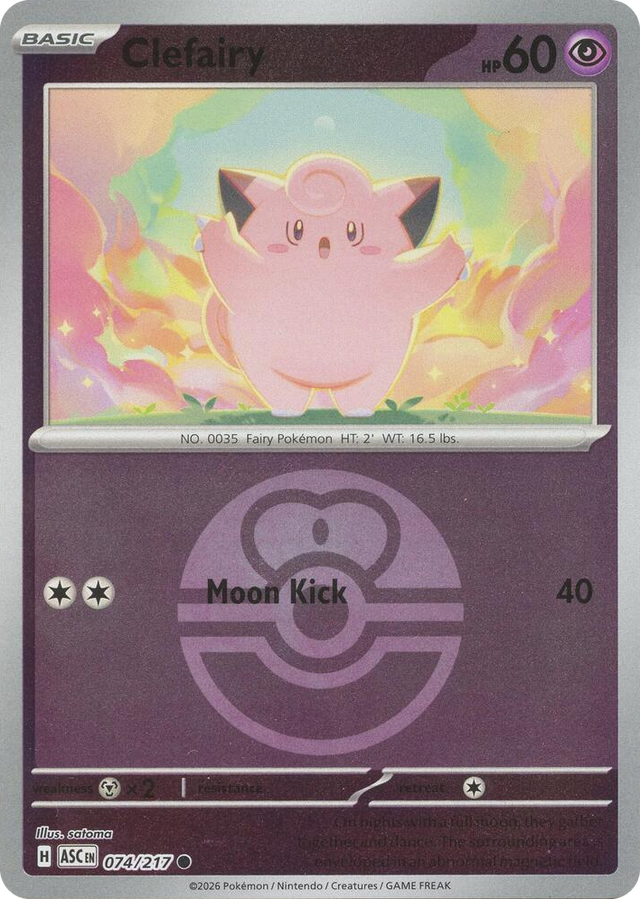 0074 Clefairy (Love Ball) Common Ascended Heroes